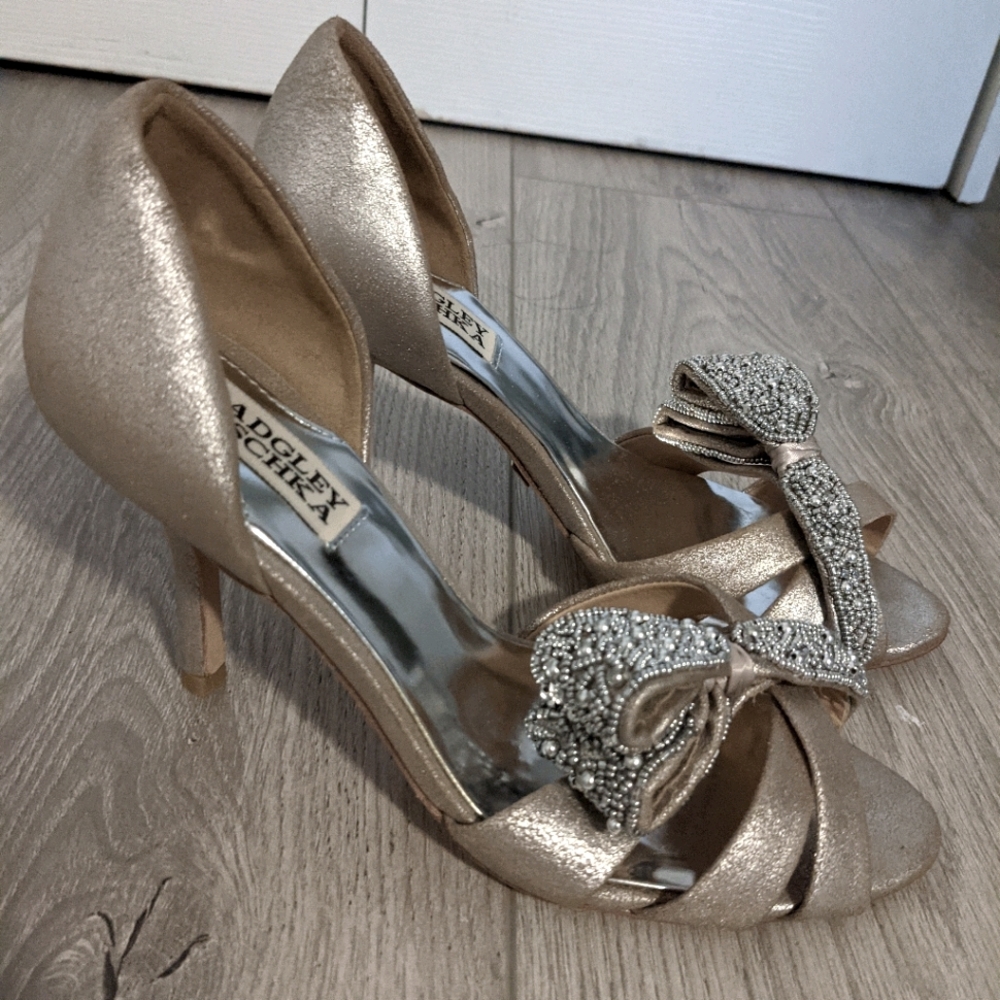 Badgley Mischka Open Toe Evening Pumps Size 6.5
